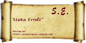 Sipka Ernő névjegykártya