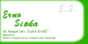 erno sipka business card